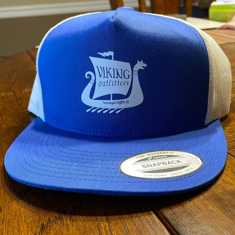 Royal Blue and White Viking Outfitters Barnegat Light Snap Back Hat